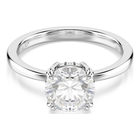 swarovski stilla cocktail ring  round cut  white  silver tone finish