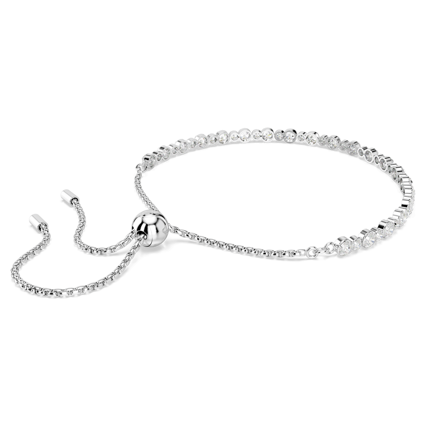 swarovski matrix tennis bracelet  mixed round cuts  white  rhodium plated