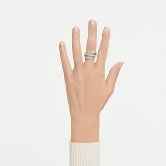 swarovski vienna ring  mixed cuts  swan  white  rhodium plated