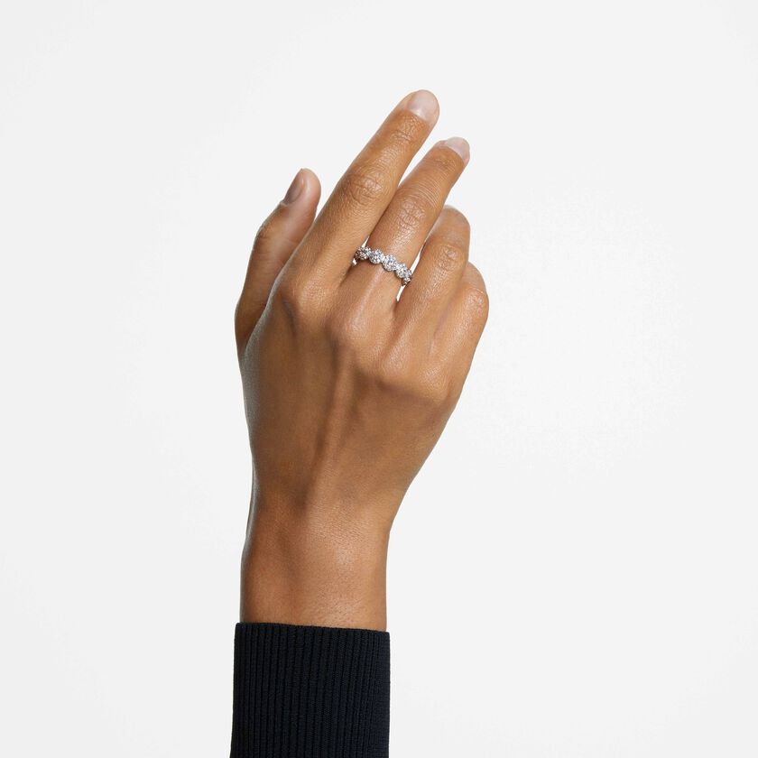 swarovski una angelic ring  round cut  white  rhodium plated