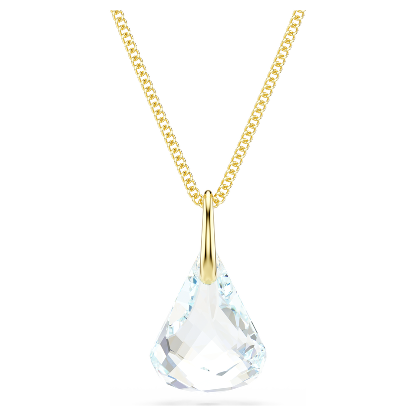 swarovski lunar pendant  oval cut  white  18k gold finish