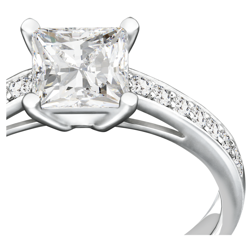 swarovski attract ring  pav   white  rhodium plated