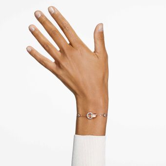 swarovski dextera bracelet  interlocking loop  white  18k rose gold finish