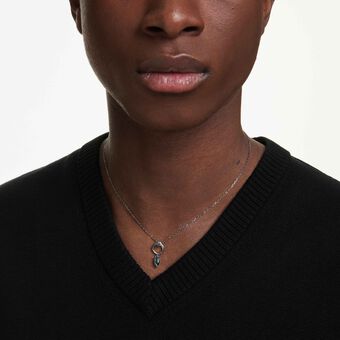 swarovski mesmera pendant  mixed cuts  gray  ruthenium plated