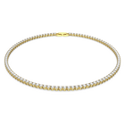 swarovski tennis deluxe necklace round cut white gold tone plated