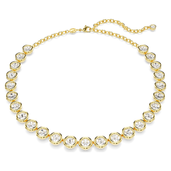 swarovski imber necklace round cut white gold tone plated