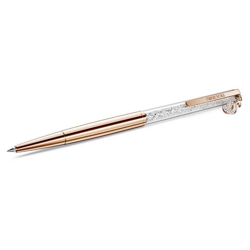 swarovski crystalline ballpoint pen  swan  rose gold tone plated