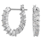 swarovski matrix vittore hoop earrings round cut white rhodium plated
