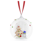 swarovski holiday cheers tree and snowman ball ornament