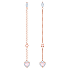 One Pierced Earrings, Multi-colored, Rose gold plating