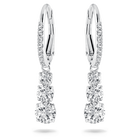 swarovski stilla attract hoop earrings round cut white rhodium plated
