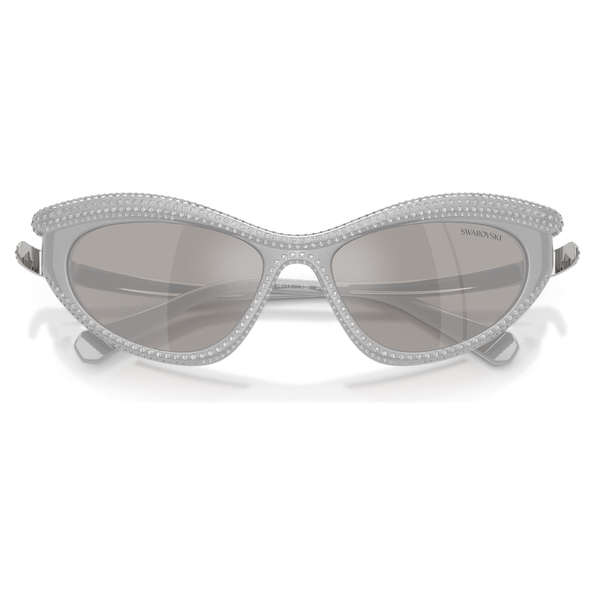 swarovski sunglasses  cat eye shape  silver tone