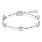 Constella bangle, Round cut, White, Rhodium plated