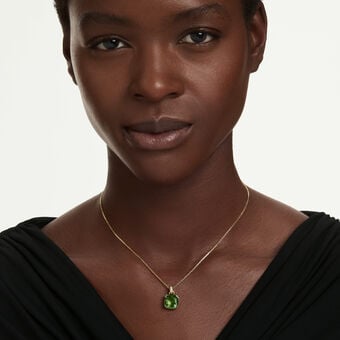 swarovski millenia pendant  cushion cut  green  18k gold finish