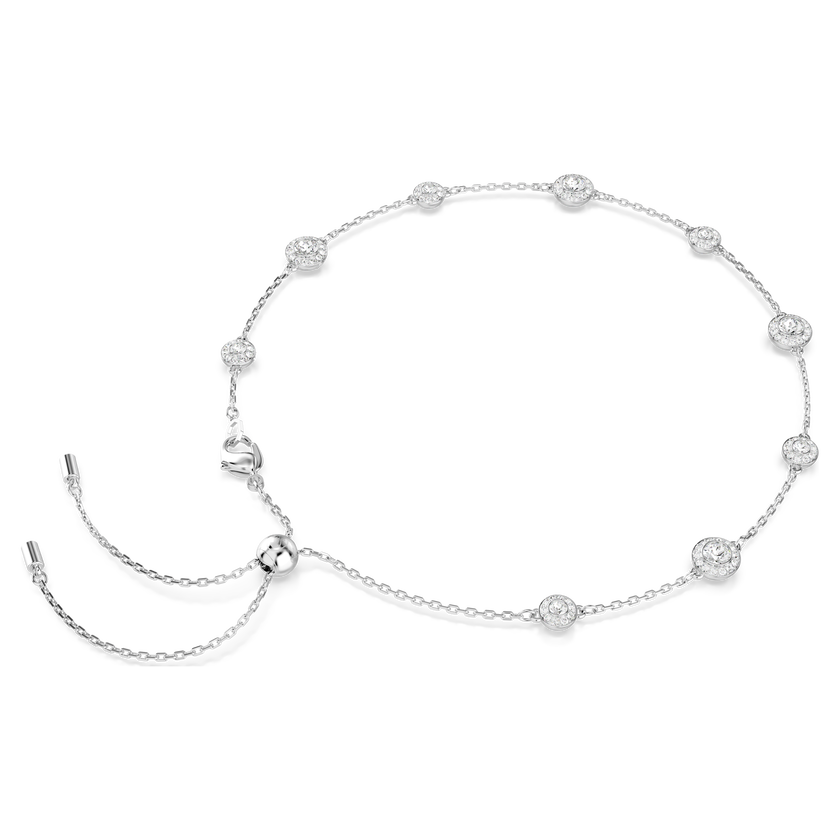 swarovski una angelic necklace  round cut  double sided motifs  white  rhodium plated
