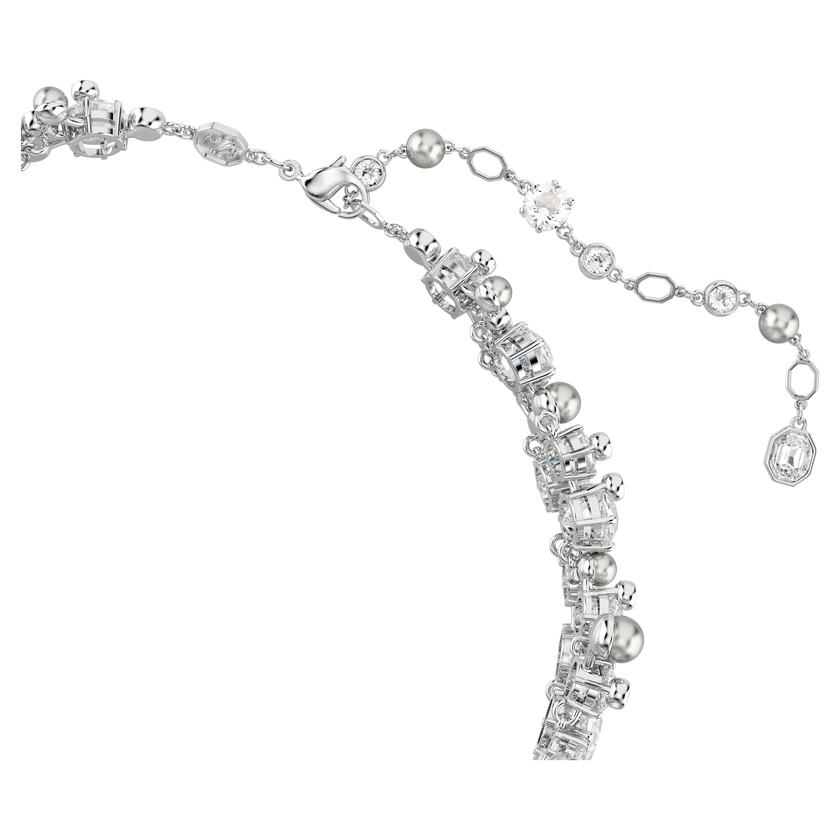 swarovski constella choker  crystal pearl  round cut  white  rhodium plated