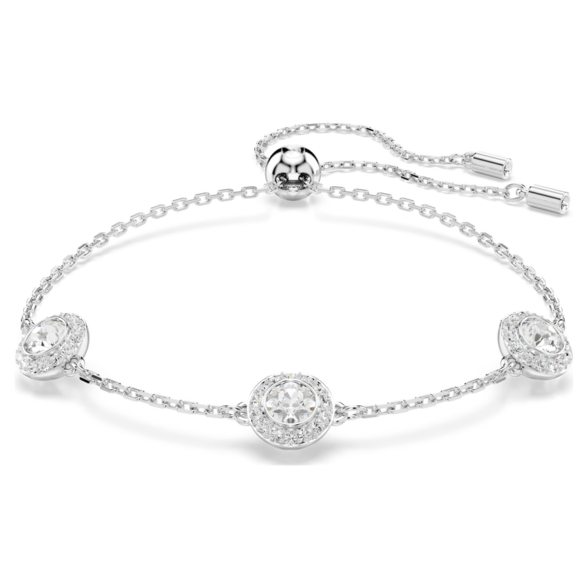 swarovski una angelic bracelet  round cut  double sided motifs  white  rhodium plated