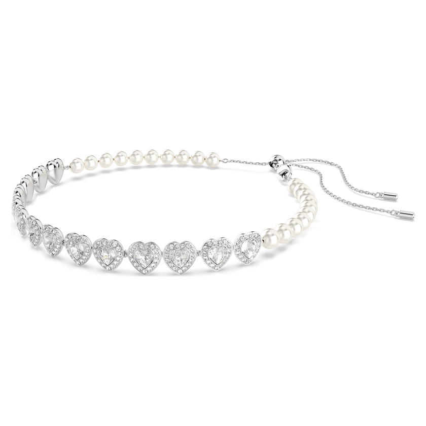 ariana grande x swarovski tennis choker  mixed cuts  heart  white  rhodium plated