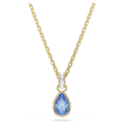 swarovski chroma pendant  pear cut  blue  18k gold finish