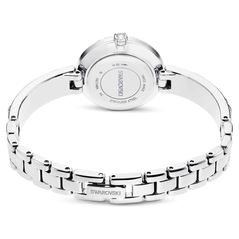 swarovski matrix bangle watch  swiss made  crystal bracelet  white  stainless steel
