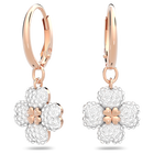 swarovski latisha drop earrings flower white rose gold tone plated