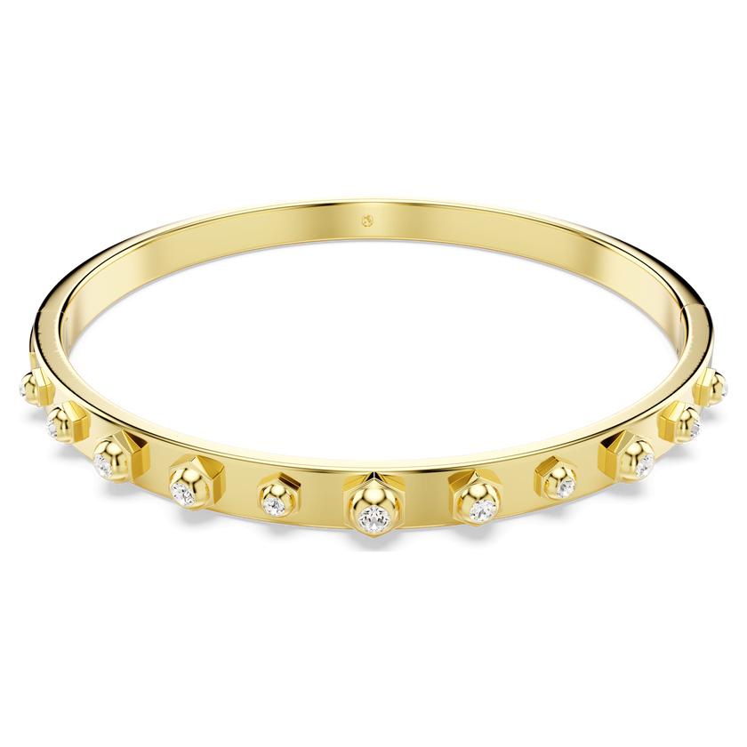 swarovski numina bangle  mixed round cuts  white  gold tone plated