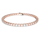 swarovski matrix tennis bracelet round cut white rose gold tone plated