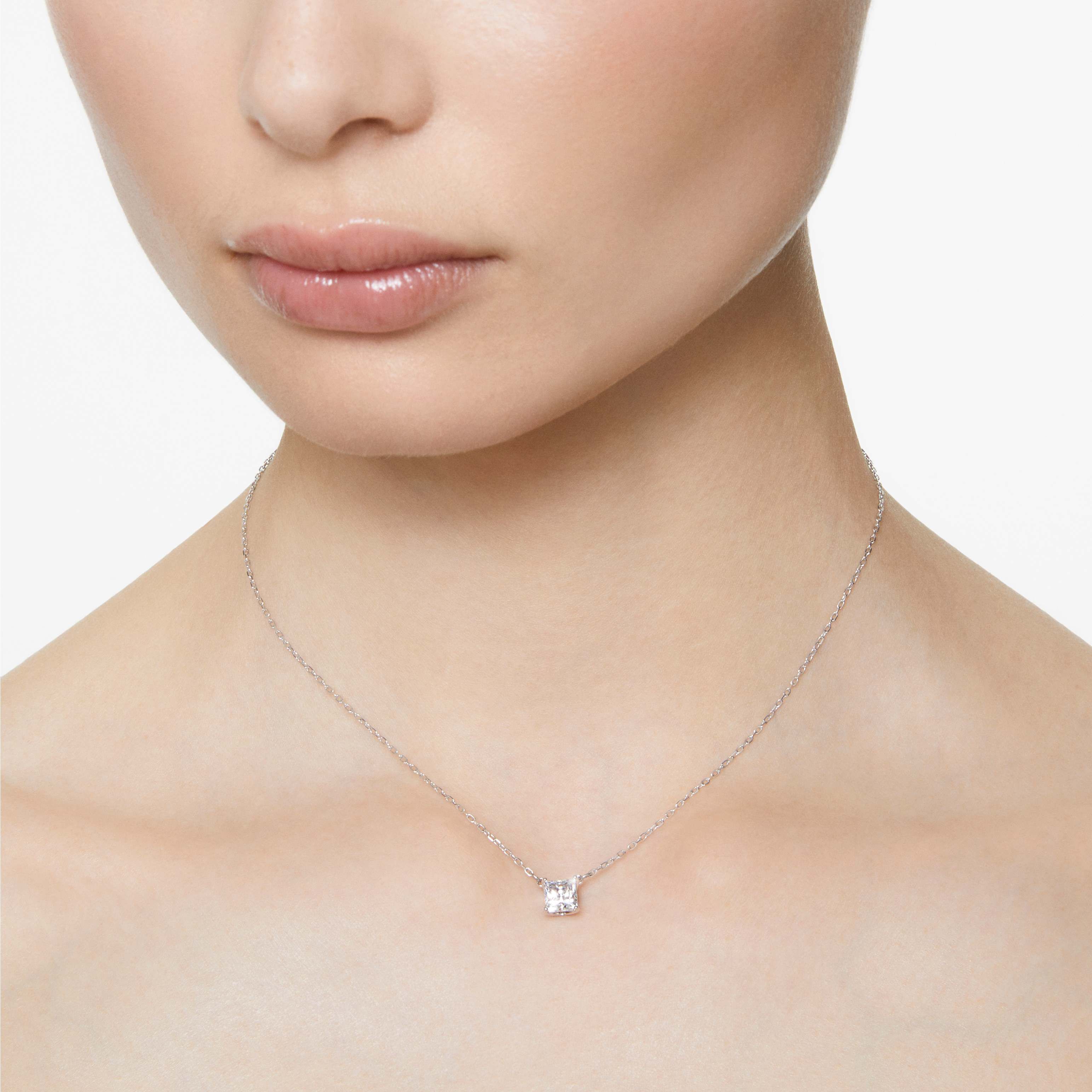 swarovski attract necklace  white  rhodium plated