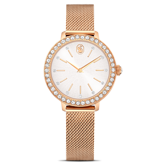 swarovski certa watch  swiss made  metal bracelet  rose gold tone  rose gold tone finish