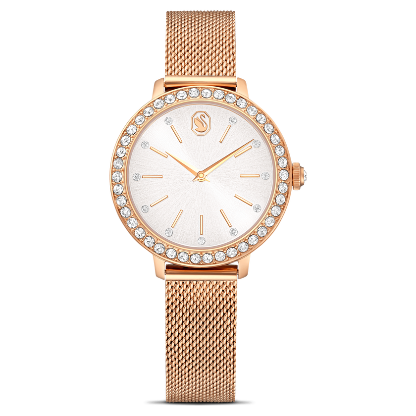 swarovski certa watch  metal bracelet  rose gold tone  rose gold tone finish