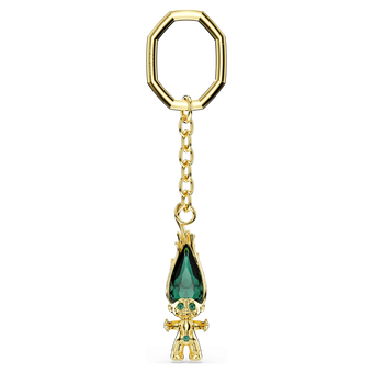 swarovski good luck trolls key ring troll green gold tone plated