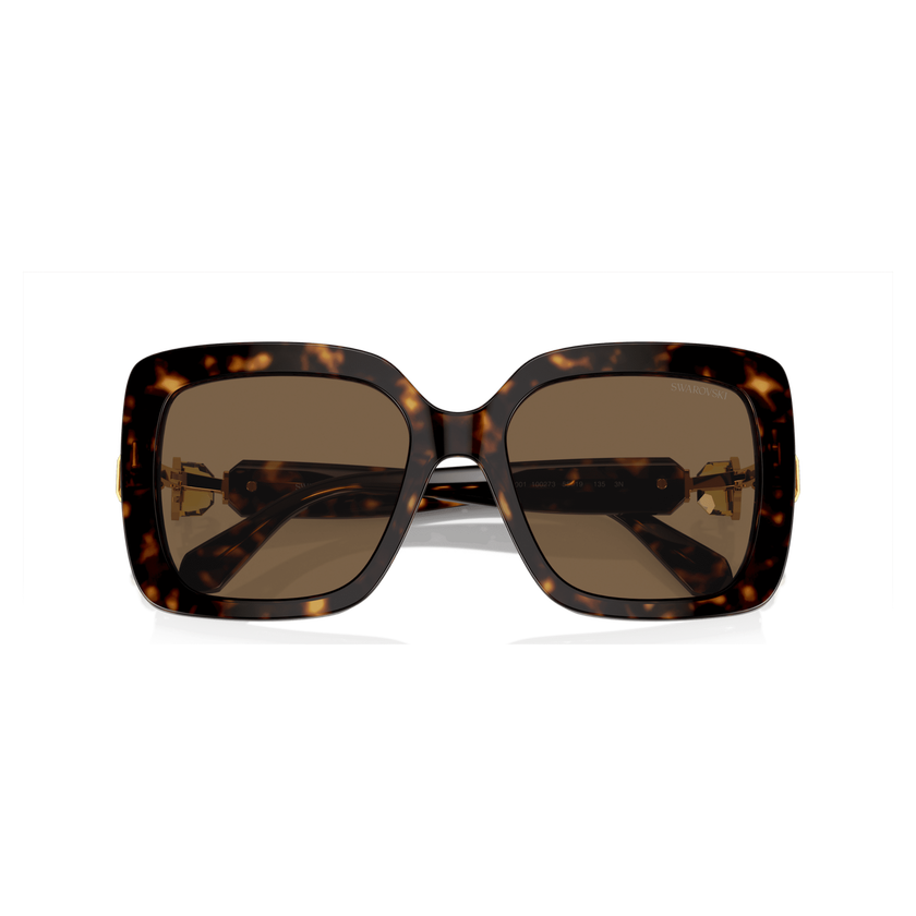 swarovski sunglasses  oversized  square shape  sk6001 el sq  brown