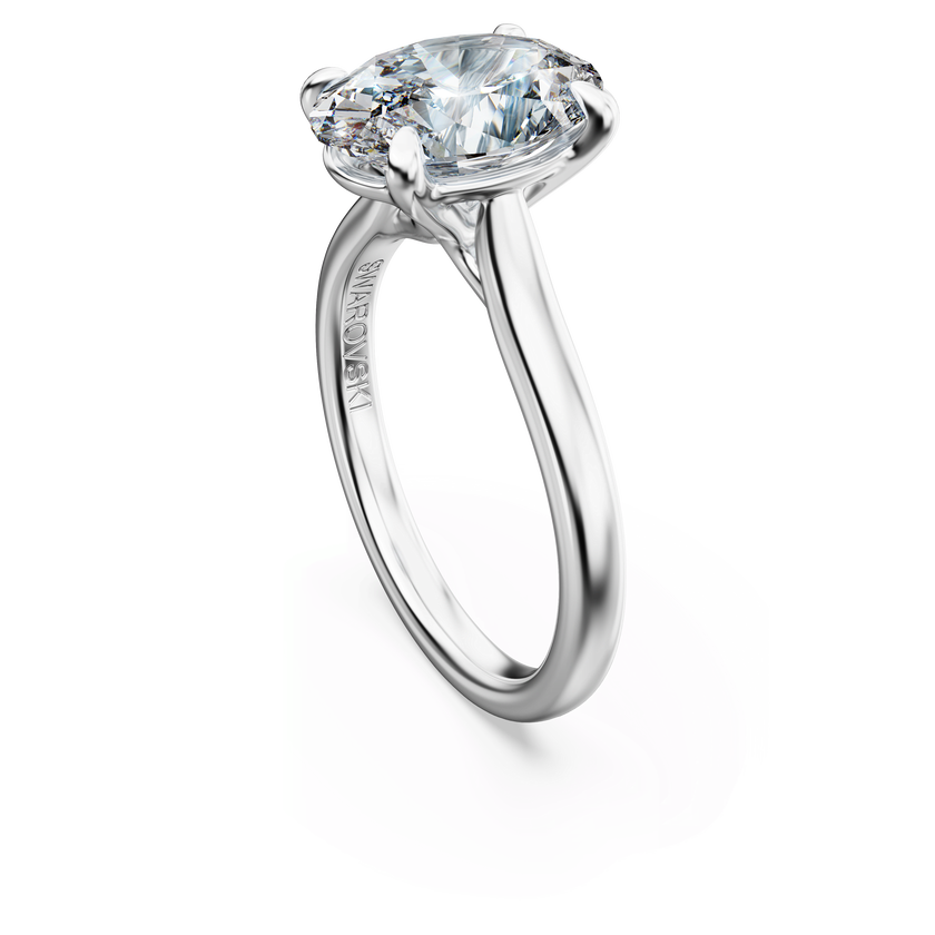 swarovski eternity solitaire ring  laboratory grown diamonds 3 ct tw  oval cut  18k white gold