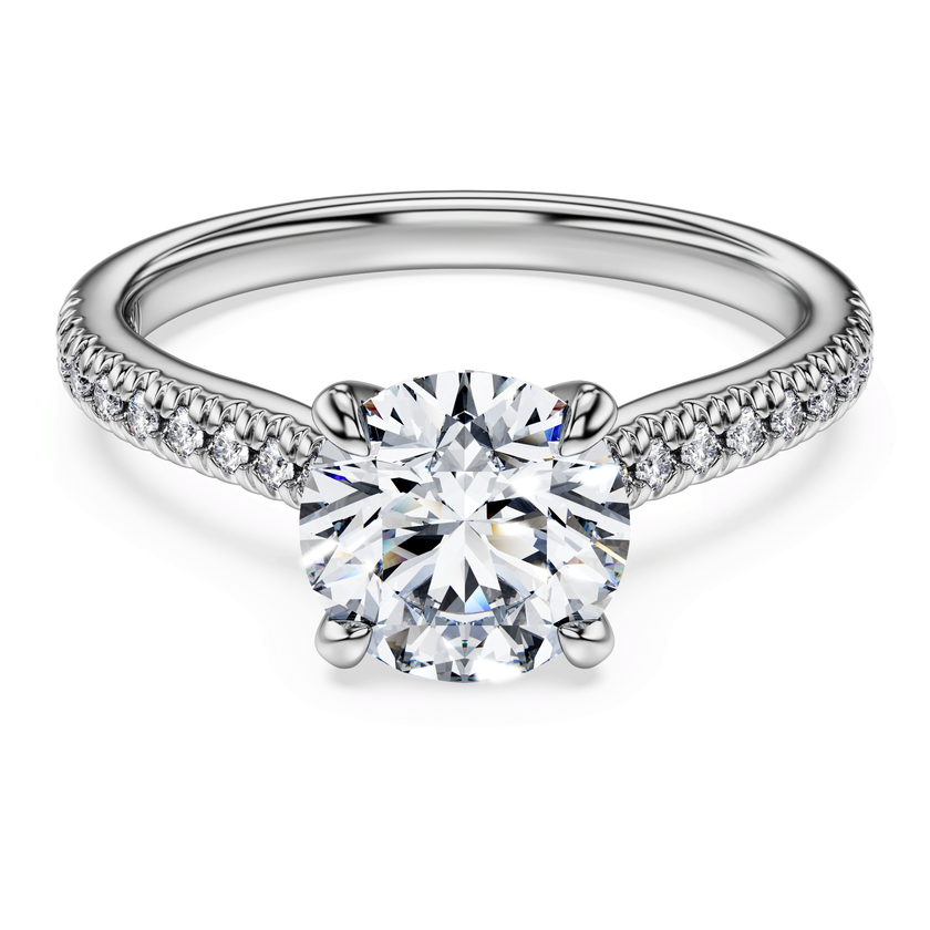 swarovski eternity solitaire ring  lab grown diamonds 1 7 ct tw  round shape  18k white gold