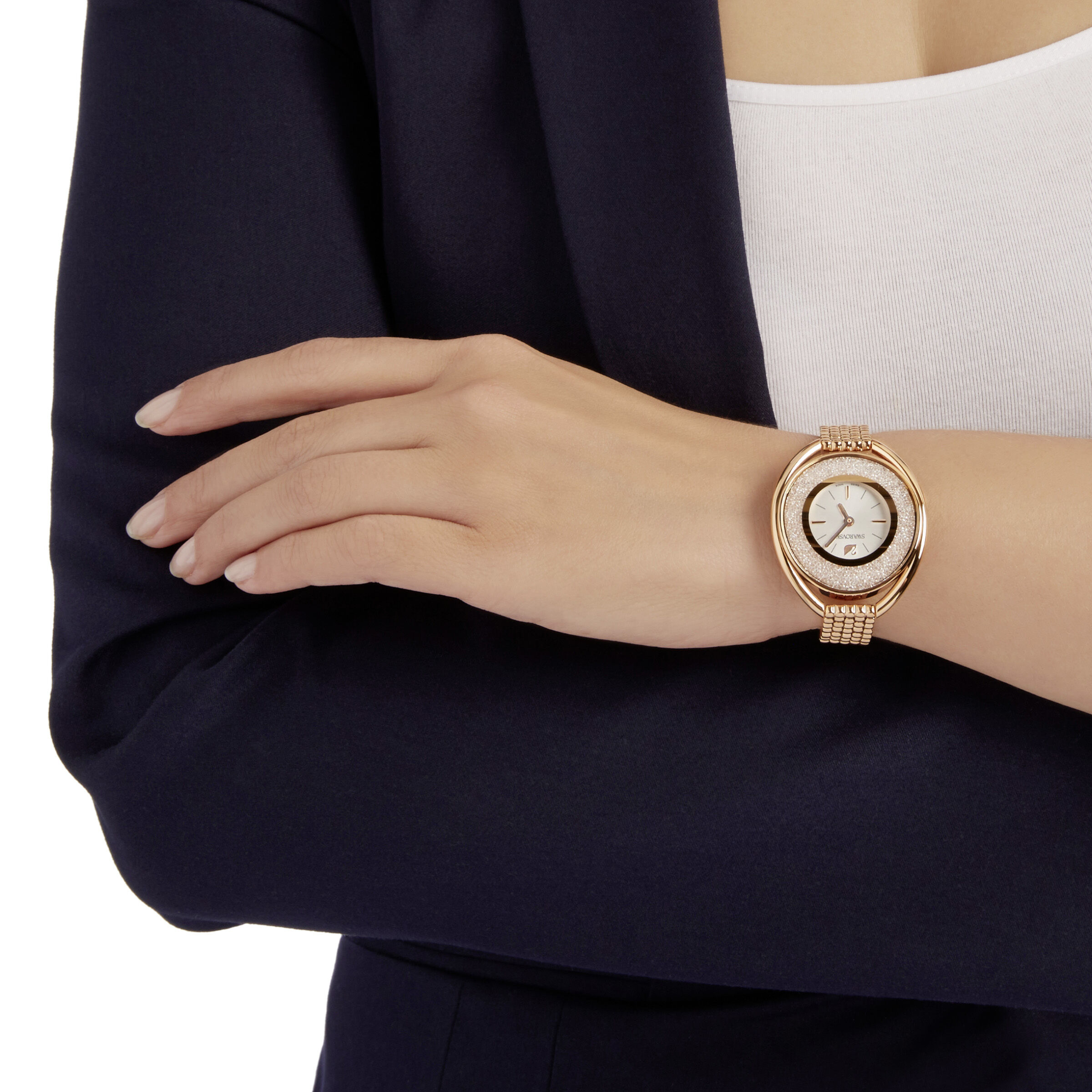 Swarovski crystalline oval watch rose gold hot sale