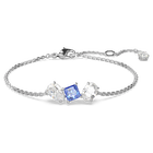 Mesmera bracelet, Mixed cuts, Blue, Rhodium plated