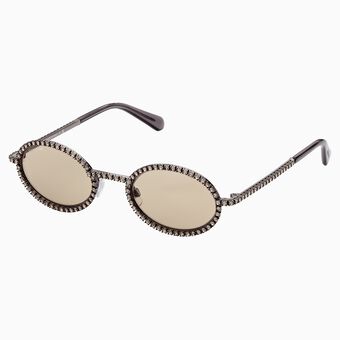 Millenia Sunglasses, Oval, Pavé crystals, Brown