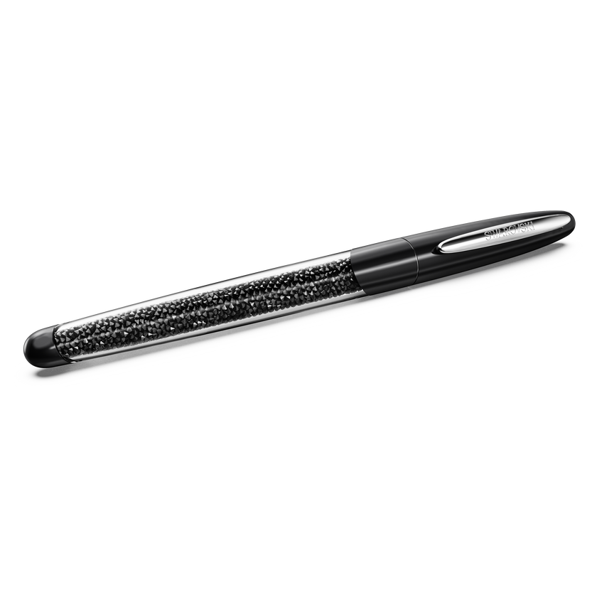 swarovski crystalline nova rollerball pen  black  chrome plated