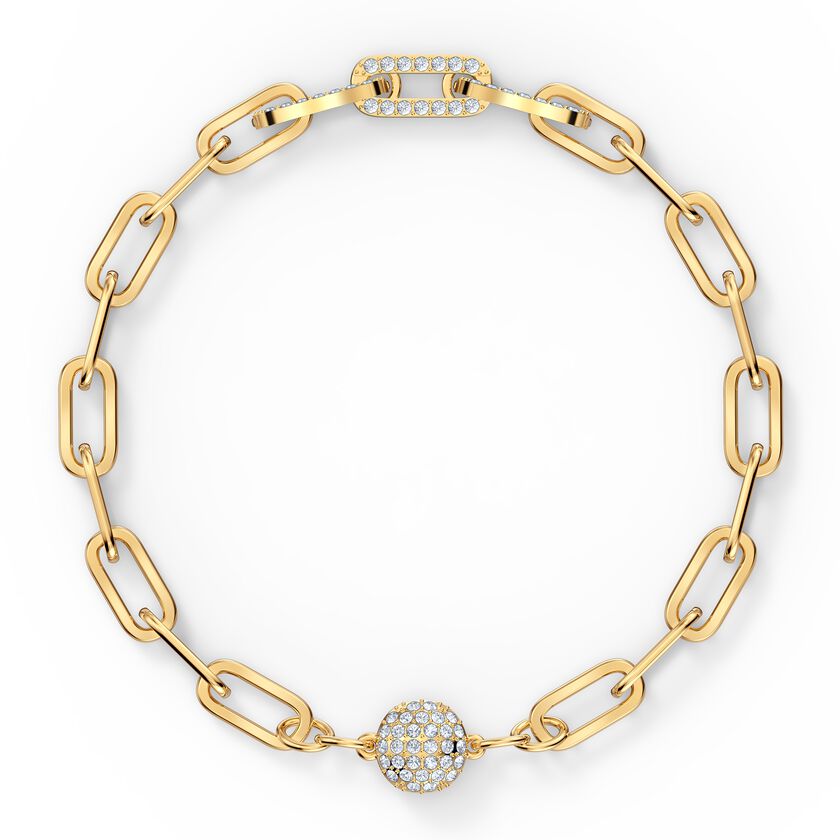 The Elements Chain Bracelet, White, Gold-tone plated