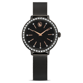 swarovski certa watch  metal bracelet  black  black finish