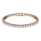 swarovski tennis deluxe bracelet round cut white rose gold tone plated