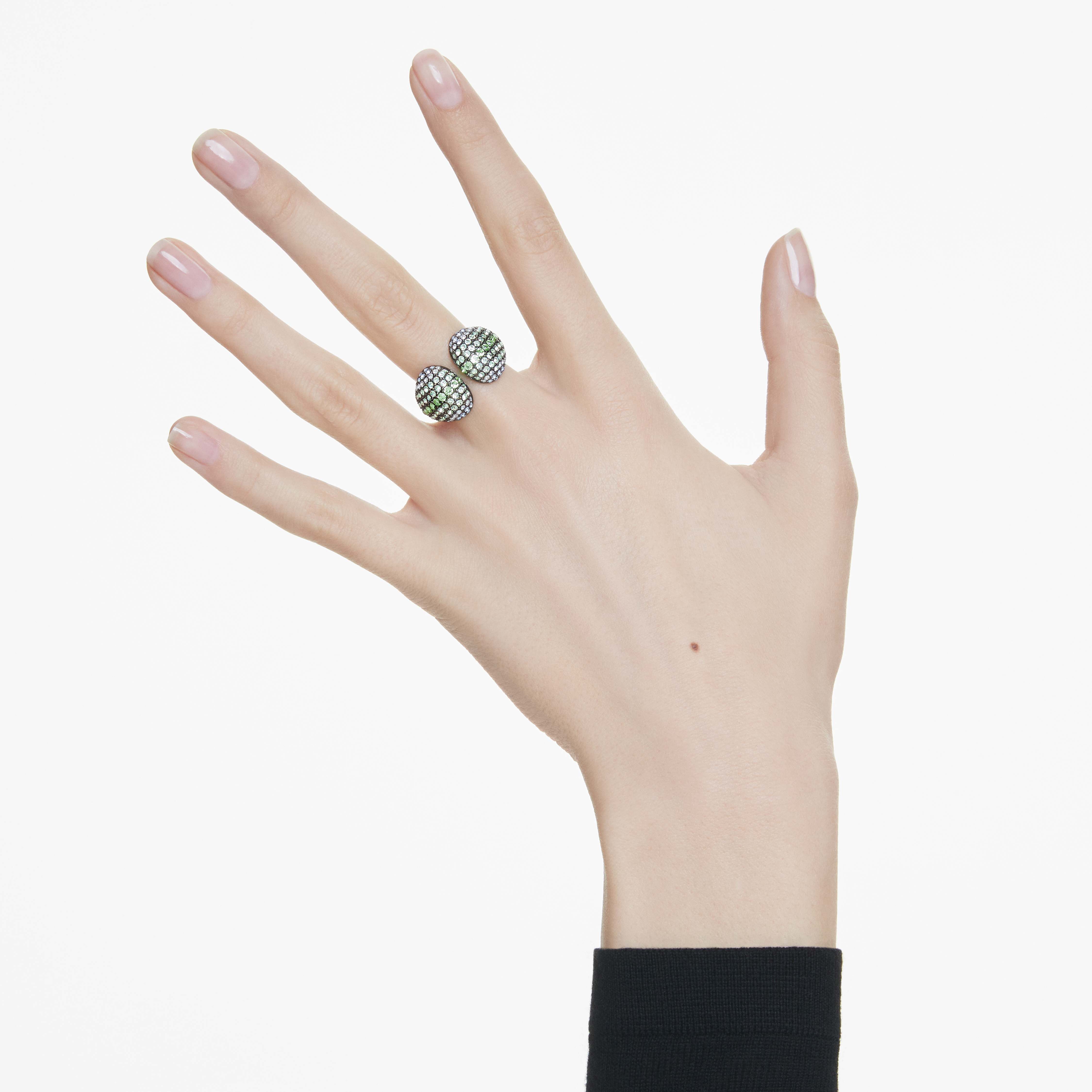 swarovski sublima cocktail ring  round cut  multicolored  ruthenium plated