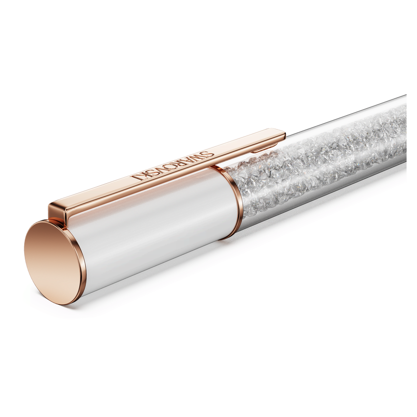 swarovski crystalline lustre ballpoint pen  white  rose gold tone plated