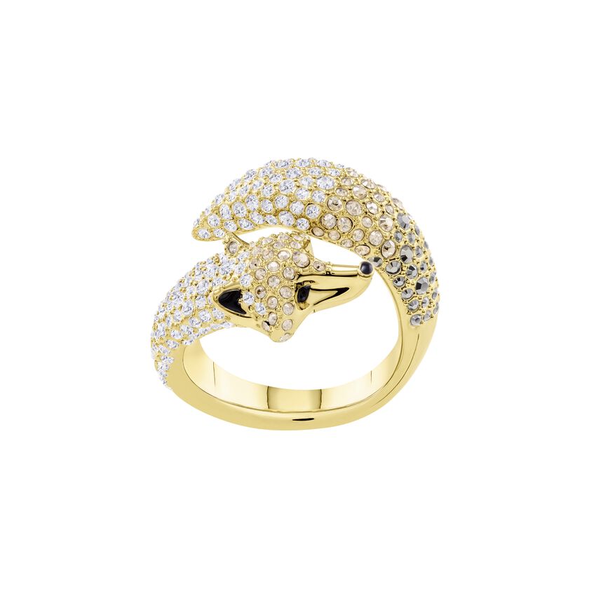 March Fox Motif Ring, Multi-Colored, Gold Plating