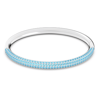 swarovski stone bangle  blue  stainless steel
