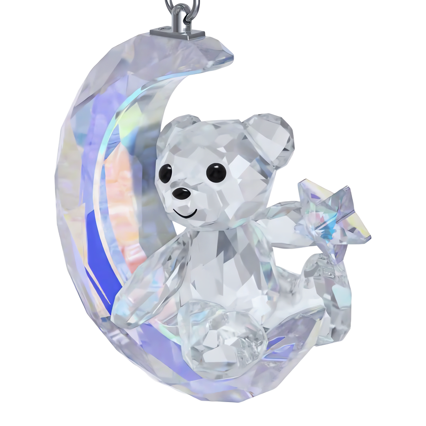 swarovski kris bear  moon ornament