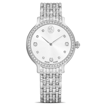 swarovski imber watch swiss made metal bracelet silver tone stainless steel