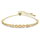 Emily bracelet, Mixed round cuts, Gold tone, Gold-tone plated