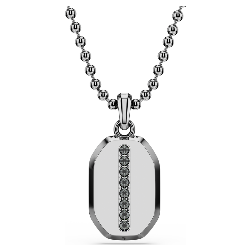 swarovski dextera octagon pendant  octagon shape  round cut  black  ruthenium plated