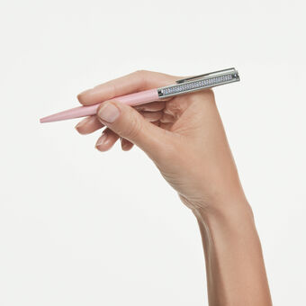 swarovski matrix tennis ballpoint pen  pink lacquered  chrome plated